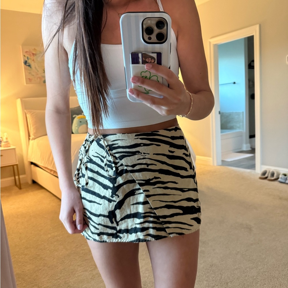 Tiger Print Wrap Skirt